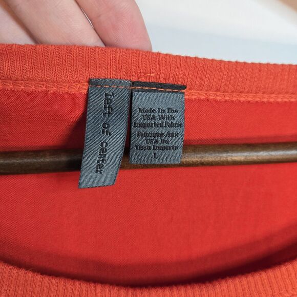Left Of Center Orange Asymmetrical Hem Top Womens Large - Picture 3 of 5